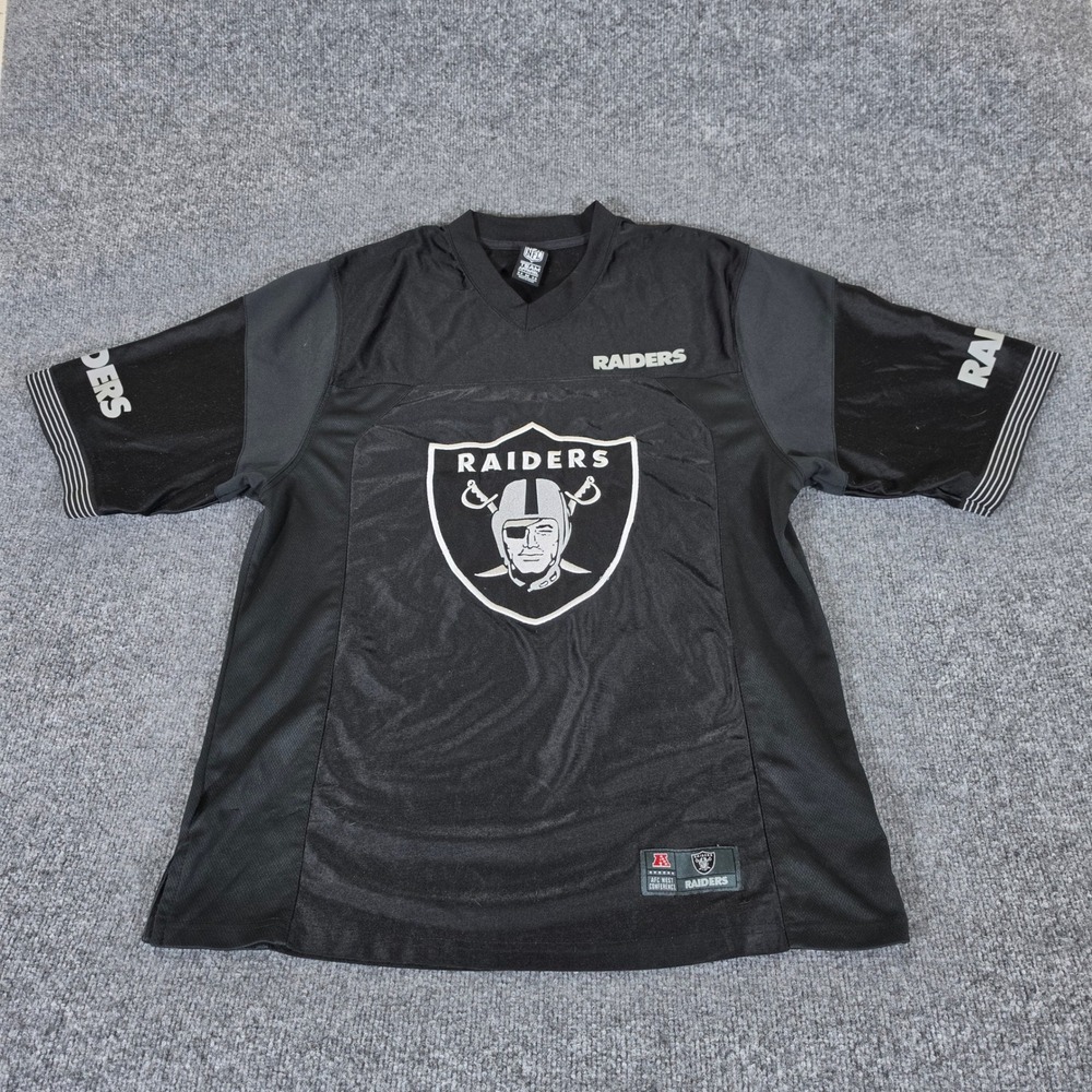 NFL Team Apparel Las Vegas Raiders Football Jersey Black Gray Mens Size Medium